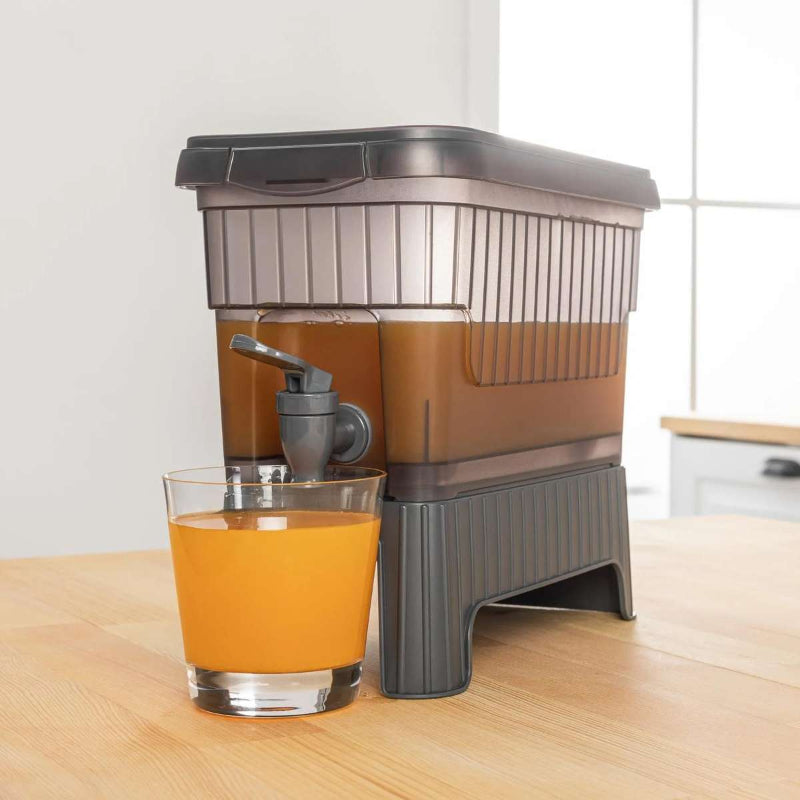 Water and Juice Dispenser with Faucet and Stand - Grey