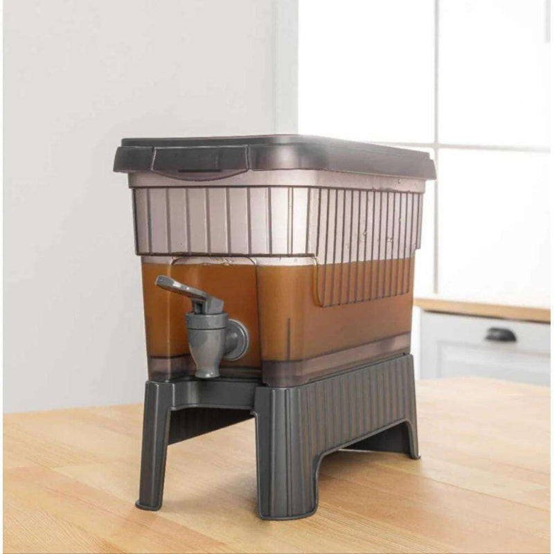 Water and Juice Dispenser with Faucet and Stand - Grey