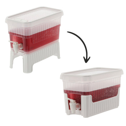 Water and Juice Dispenser with Faucet and Stand - White