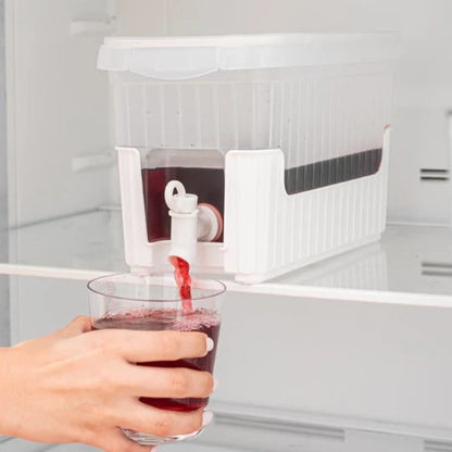 Water and Juice Dispenser with Faucet and Stand - White
