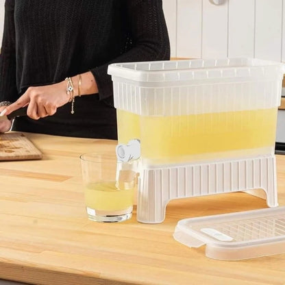 Water and Juice Dispenser with Faucet and Stand - White