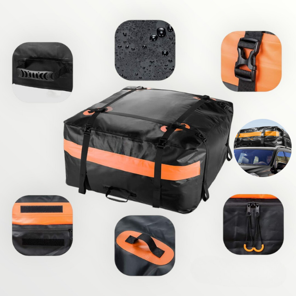 Waterproof Cargo Bag - Large 500D PVC Material Waterproof Cargo Bag Roof Luggage Carrier Storage Bag