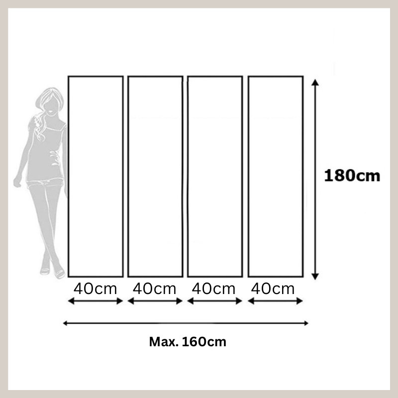 Partition Room Divider - 4-Panel Canvas Folding Privacy Screen Room Divider with Solid Smooth Wooden Frame