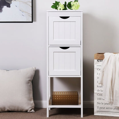 White Multifunctional Freestanding Cabinet Unit with Storage Drawers