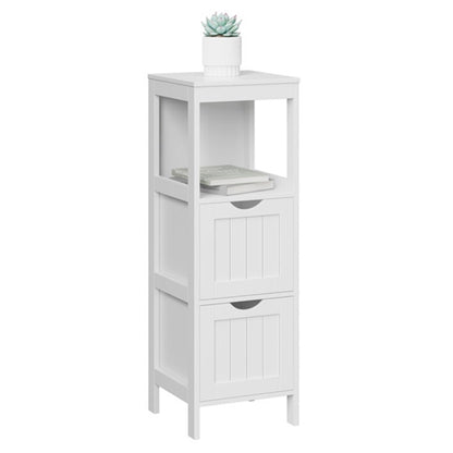 White Multifunctional Freestanding Cabinet Unit with Storage Drawers