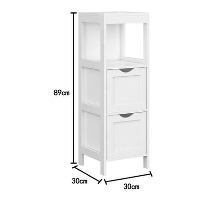 White Multifunctional Freestanding Cabinet Unit with Storage Drawers