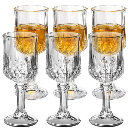 White Wine Glass Set - 6 Piece Clear White Goblet Wine Glass Set