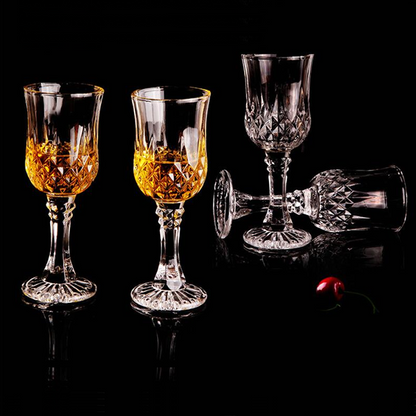 White Wine Glass Set - 6 Piece Clear White Goblet Wine Glass Set