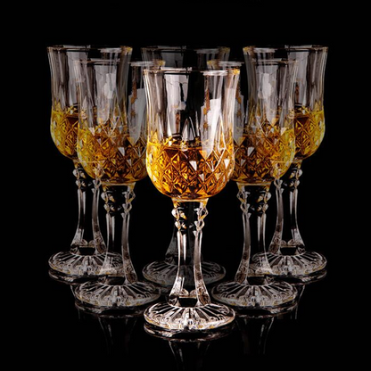 White Wine Glass Set - 6 Piece Clear White Goblet Wine Glass Set