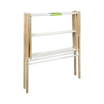 Clothes Drying Rack - Wooden Expandable Clothes Horse Rack