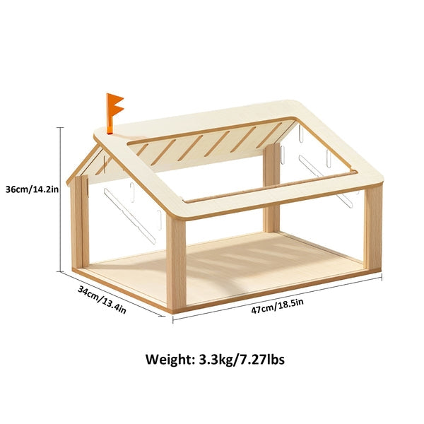 Wooden Hamster Cage - Custom Transparent Acrylic Hamster Cage Small House Habitat Hutch